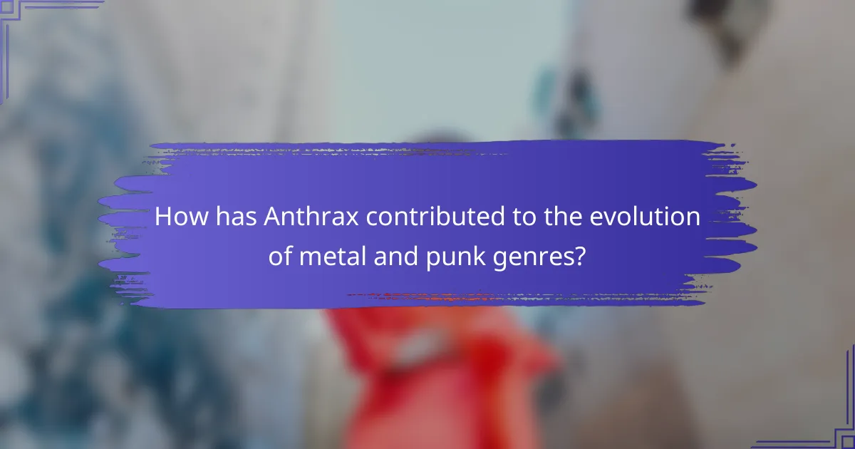 How has Anthrax contributed to the evolution of metal and punk genres?