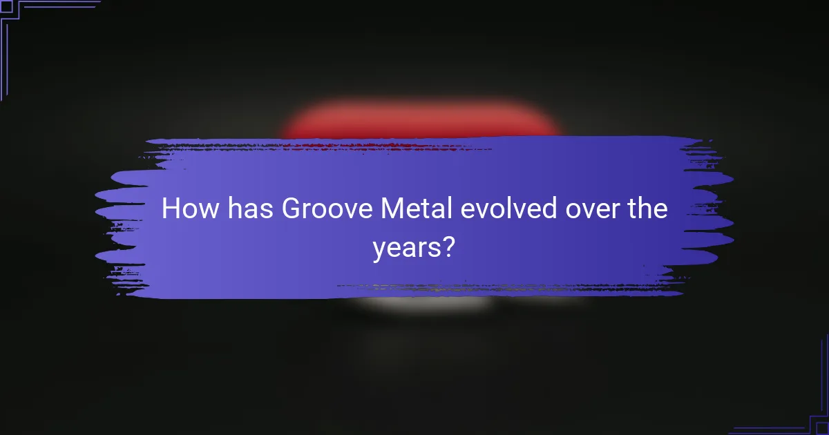 How has Groove Metal evolved over the years?