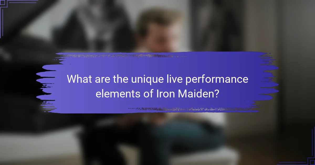 What are the unique live performance elements of Iron Maiden?