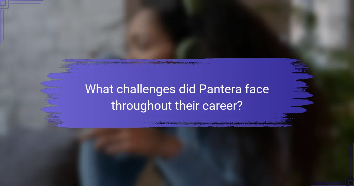 What challenges did Pantera face throughout their career?