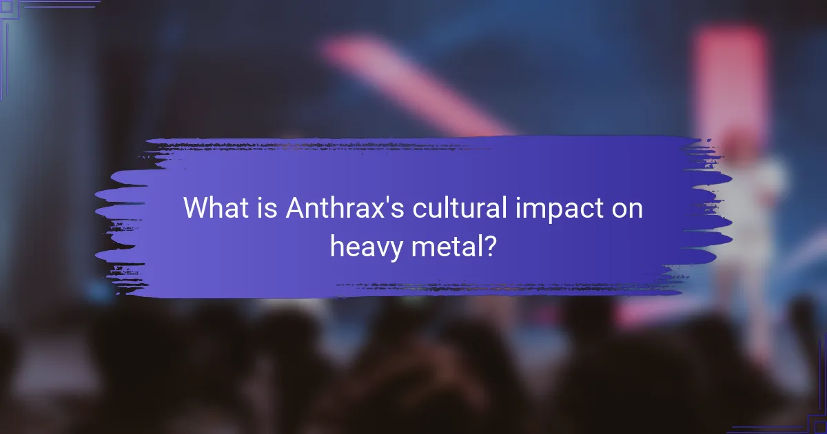 What is Anthrax's cultural impact on heavy metal?