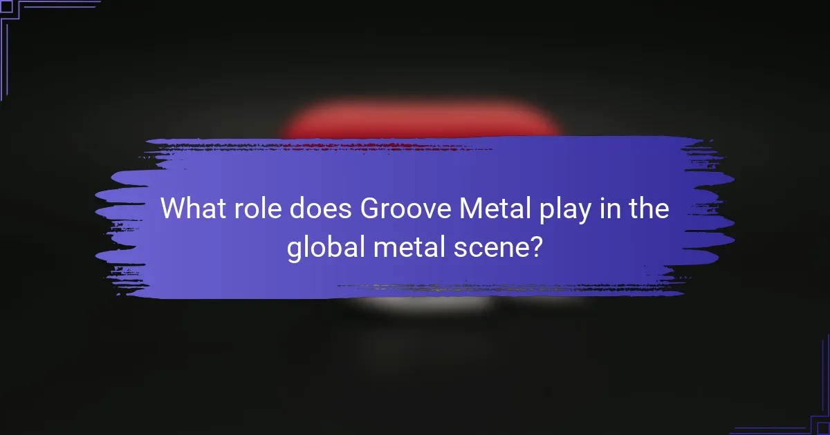 What role does Groove Metal play in the global metal scene?